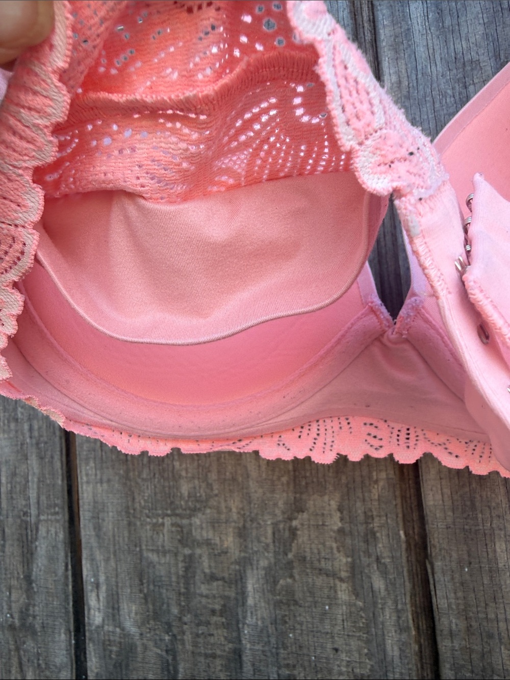 aerie Woman’s Sunnie Full Coverage Lightly Lined Pink Blossom Lace Trimmed 34D - Picture 8 of 9
